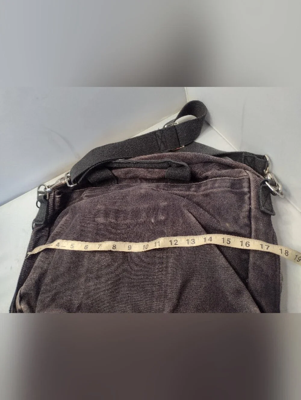 Vtg Lands' End Canvas Messenger Bag Briefcase USA Made Crossbody B16